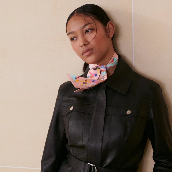 💕HERMES "Figures Libres" Twilly Silk Ribbon Scarf • Rose Poudre Bleu Multi FW25 - Picture 3 of 13